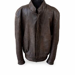 Reed Sportswear Vintage Brown Leather Bomber Jacket